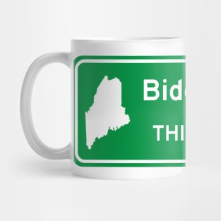 Biddeford, Maine Highway Exit Sign Mug